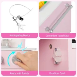 Costway Kids Pretend Kitchen Play Set Toddler Toy Wooden Chef Height Adjustable With Sounds 16 Costway Kids Pretend Kitchen Play Set Toddler Toy Wooden Chef Height Adjustable With Sounds -Costway Store GUEST 97656f69 ab9d 470c 8466 92e16de1ab61