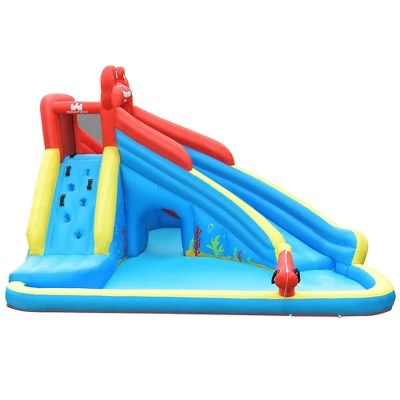 Costway Inflatable Water Slide Crab Dual Slide Bounce House Splash Pool W/ 950W Blower 9 Costway Inflatable Water Slide Crab Dual Slide Bounce House Splash Pool W/ 950W Blower - Image 9