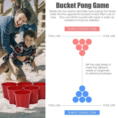 Costway Yard Pong Giant Pong Game Set Carry Bag Outdoor Backyard Game 4 Costway Yard Pong Giant Pong Game Set Carry Bag Outdoor Backyard Game - Image 4