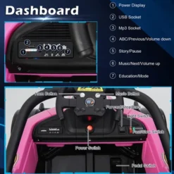 Costway 12V Kids Ride On Car Electric Racing Truck Remote Control W/ MP3 & Lights YellowPinkRed -Costway Store GUEST 982fa777 2125 42d7 a996 39bca62d2159