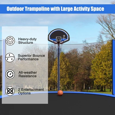 Costway 12/14/15ft Trampoline W/ Safety Enclosure Net Ladder Basketball Hoop 5 Costway 12/14/15ft Trampoline W/ Safety Enclosure Net Ladder Basketball Hoop - Image 5