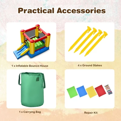 Costway Inflatable Bouncer Kids Slide Bounce House For Indoor Outdoor Without Blower 3 Costway Inflatable Bouncer Kids Slide Bounce House For Indoor Outdoor Without Blower - Image 3