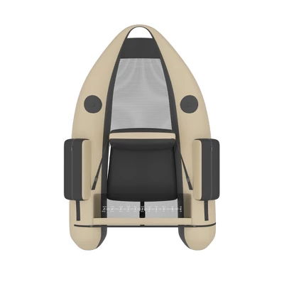 Costway Inflatable Fishing Float Tube W/Pump & Storage Pockets & Fish Ruler GrayBeigeGreen 8 Costway Inflatable Fishing Float Tube W/Pump & Storage Pockets & Fish Ruler GrayBeigeGreen - Image 8