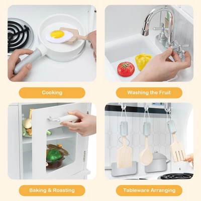 Costway Play Kitchen Pretend Play Cookware Set Toys For Kids W/ Water Dispenser 7 Costway Play Kitchen Pretend Play Cookware Set Toys For Kids W/ Water Dispenser - Image 7