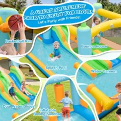 Costway Inflatable Water Slide Giant Kids Bounce House Park Splash Pool With 750W Blower 12 Costway Inflatable Water Slide Giant Kids Bounce House Park Splash Pool With 750W Blower -Costway Store GUEST 9a9dfd57 8af5 4230 9b3c e0628e240f3d