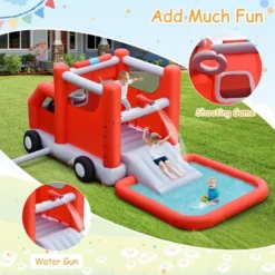 Costway Fire Truck Themed Inflatable Castle Water Park Kids Bounce House Blower Excluded 14 Costway Fire Truck Themed Inflatable Castle Water Park Kids Bounce House Blower Excluded -Costway Store GUEST 9b3b10a1 ab17 494b bd59 d190427947a2