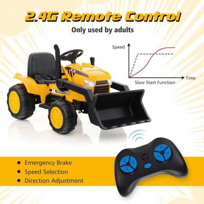 Costway 12V Kids Ride On Excavator Digger Electric Bulldozer Tractor RC With Light & Music 6 Costway 12V Kids Ride On Excavator Digger Electric Bulldozer Tractor RC With Light & Music - Image 6