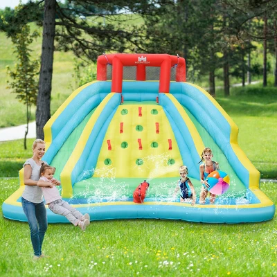 Costway Inflatable Mighty Water Slide Park Bounce Splash Pool Patio 3 Costway Inflatable Mighty Water Slide Park Bounce Splash Pool Patio - Image 3