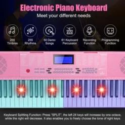 Costway 61-Key Electric Piano Portable Digital Keyboard W/Lighted Key Music Stand Pink 12 Costway 61-Key Electric Piano Portable Digital Keyboard W/Lighted Key Music Stand Pink -Costway Store GUEST 9c90a767 0dd4 469f b0e7 270ed6cc5291