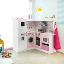 Costway Kids Corner Kitchen Play Set W/ Lifelike Sound & Sparkling Light Gift For Age 3+ 11 Costway Kids Corner Kitchen Play Set W/ Lifelike Sound & Sparkling Light Gift For Age 3+ -Costway Store GUEST 9d22e570 5feb 4968 9773 f0c620e6d9c5
