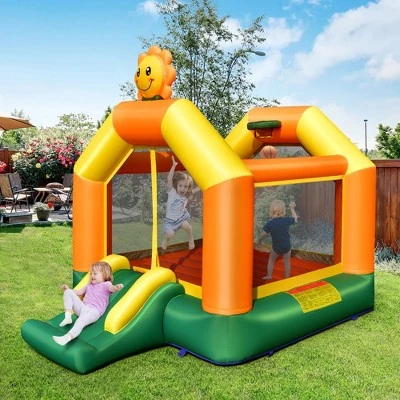 Costway Inflatable Bounce Castle Jumping House Kids Playhouse W/ Slide Blower Excluded 2 Costway Inflatable Bounce Castle Jumping House Kids Playhouse W/ Slide Blower Excluded - Image 2