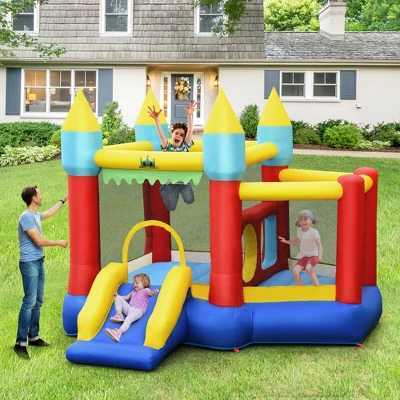Costway Inflatable Bounce House Slide Jumping Castle Ball Pit Tunnels Without Blower 1 Costway Inflatable Bounce House Slide Jumping Castle Ball Pit Tunnels Without Blower