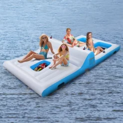 Costway Giant 4 Person Inflatable Island Lake Floating Lounge Raft W/ 130W Electric Air Pump 17 Costway Giant 4 Person Inflatable Island Lake Floating Lounge Raft W/ 130W Electric Air Pump -Costway Store GUEST a12020dc 290b 4b62 90ab 5e5df68319d3