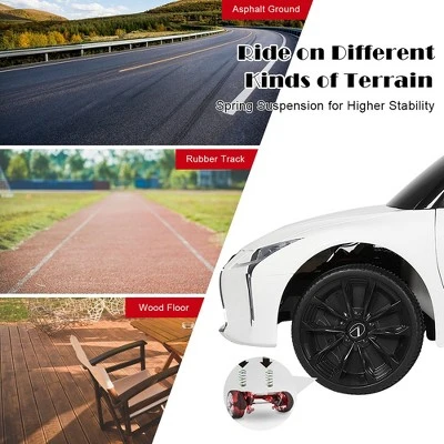 Costway 12V Kids Ride On Car Lexus LC500 Licensed Remote Control Electric Vehicle White 4 Costway 12V Kids Ride On Car Lexus LC500 Licensed Remote Control Electric Vehicle White - Image 4