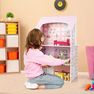 Costway Kids Kitchen Playset & Dollhouse 2-In-1 W/ Accessories & Furniture For Toddlers 3 Costway Kids Kitchen Playset & Dollhouse 2-In-1 W/ Accessories & Furniture For Toddlers - Image 3