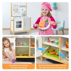 Costway Kids Play Kitchen Set Toddler Pretend Cooking Set W/ Cabinet&Accessories 15 Costway Kids Play Kitchen Set Toddler Pretend Cooking Set W/ Cabinet&Accessories -Costway Store GUEST a2635b31 a66f 4df5 861c ef83e2565281