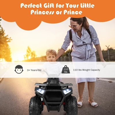 Costway 12V Kids Electric 4-Wheeler ATV Quad 2 Speeds Ride On Car W/MP3&LED Lights 3 Costway 12V Kids Electric 4-Wheeler ATV Quad 2 Speeds Ride On Car W/MP3&LED Lights - Image 3