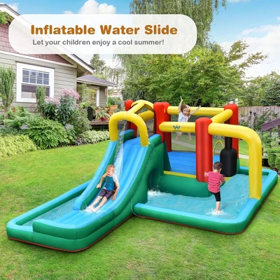 Inflatable Slide Water Park Climbing Bouncer Bounce House W/Tunnel & 735W Blower 2 Inflatable Slide Water Park Climbing Bouncer Bounce House W/Tunnel & 735W Blower - Image 2