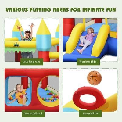 Costway Inflatable Bounce House Slide Jumping Castle Ball Pit Tunnels Without Blower 8 Costway Inflatable Bounce House Slide Jumping Castle Ball Pit Tunnels Without Blower - Image 8