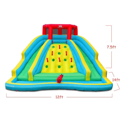 Costway Inflatable Mighty Water Park Bouncy Splash Pool Climbing Wall W/ 735W Blower 2 Costway Inflatable Mighty Water Park Bouncy Splash Pool Climbing Wall W/ 735W Blower - Image 2