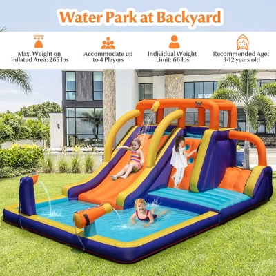 Costway Inflatable Waterslide 4-in-1 Kids Bounce Castle W/ Splash Pool(With 735W Blower) 3 Costway Inflatable Waterslide 4-in-1 Kids Bounce Castle W/ Splash Pool(With 735W Blower) - Image 3