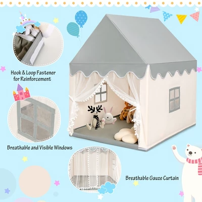 Costway Kids Play Tent Large Playhouse Children Castle Fairy Tent Gift W/ Washable Mat 7 Costway Kids Play Tent Large Playhouse Children Castle Fairy Tent Gift W/ Washable Mat - Image 7