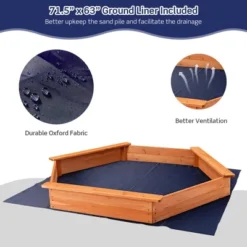 Costway Hexagon Wooden Cedar Sand Box W Seat Boards & Cover & Ground Liner 13 Costway Hexagon Wooden Cedar Sand Box W Seat Boards & Cover & Ground Liner -Costway Store GUEST a64e634b 280e 4f37 8f8f 643c0b7ed46a