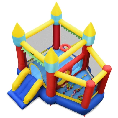 Costway Inflatable Bounce House Slide Jumping Castle W/ Tunnels Ball Pit & 480W Blower 4 Costway Inflatable Bounce House Slide Jumping Castle W/ Tunnels Ball Pit & 480W Blower - Image 4