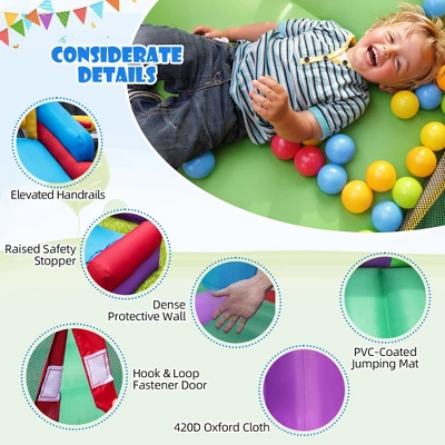 Costway 5-In-1 Inflatable Bounce Castle With Basketball Rim & Climbing Wall 5 Costway 5-In-1 Inflatable Bounce Castle With Basketball Rim & Climbing Wall - Image 5