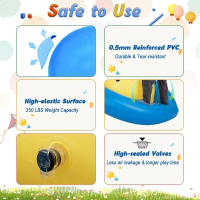 Costway 7.5 FT Inflatable Dome Rocker Bouncer With 6 Handles Fun Outdoor Game For Kids 7 Costway 7.5 FT Inflatable Dome Rocker Bouncer With 6 Handles Fun Outdoor Game For Kids - Image 7