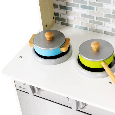 Costway Kids Wooden Pretend Cooking Playset Cookware Play Set Kitchen Toys Gift 8 Costway Kids Wooden Pretend Cooking Playset Cookware Play Set Kitchen Toys Gift - Image 8