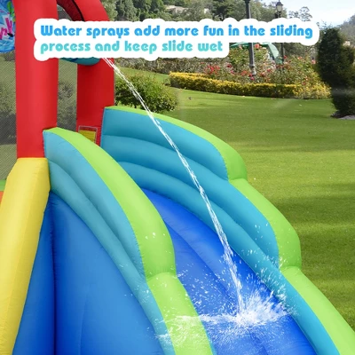 Costway Inflatable Bounce House Water Splash Pool Dual Slide Climbing Wall 6 Costway Inflatable Bounce House Water Splash Pool Dual Slide Climbing Wall - Image 6