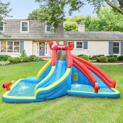 Costway Inflatable Water Slide Crab Dual Slide Bounce House Splash Pool W/ 950W Blower 3 Costway Inflatable Water Slide Crab Dual Slide Bounce House Splash Pool W/ 950W Blower - Image 3