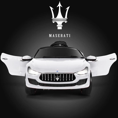Costway 12V Maserati Licensed Kids Ride On Car W/ RC Remote Control Led Lights MP3 BluePinkWhite 4 Costway 12V Maserati Licensed Kids Ride On Car W/ RC Remote Control Led Lights MP3 BluePinkWhite - Image 4