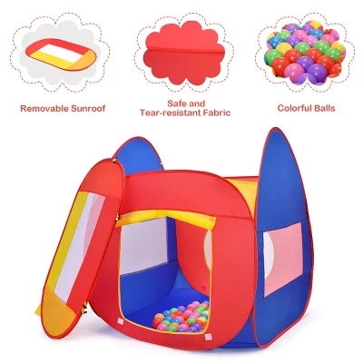 Costway Portable Kid Baby Play House Indoor Outdoor Toy Tent Game Playhut With 100 Balls 5 Costway Portable Kid Baby Play House Indoor Outdoor Toy Tent Game Playhut With 100 Balls - Image 5
