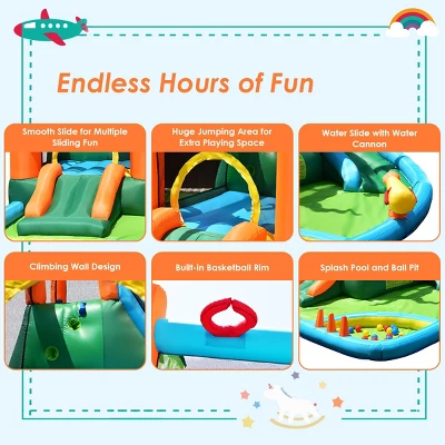 Costway Inflatable Bounce House Kids Water Splash Pool Dual Slide Jumping Castle W/ Bag 6 Costway Inflatable Bounce House Kids Water Splash Pool Dual Slide Jumping Castle W/ Bag - Image 6