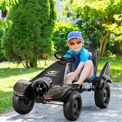 Go Kart Pedal Powered Kids Ride On Car 4 Wheel Racer Toy W/ Clutch & Hand Brake 1 Go Kart Pedal Powered Kids Ride On Car 4 Wheel Racer Toy W/ Clutch & Hand Brake