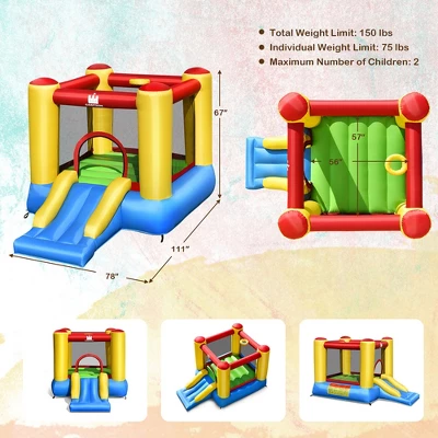 Costway Inflatable Bouncer Kids Slide Bounce House For Indoor Outdoor Without Blower 2 Costway Inflatable Bouncer Kids Slide Bounce House For Indoor Outdoor Without Blower - Image 2