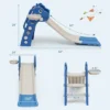 Costway 3 In 1 Kids Slide Baby Play Climber Slide Set W/Basketball Hoop