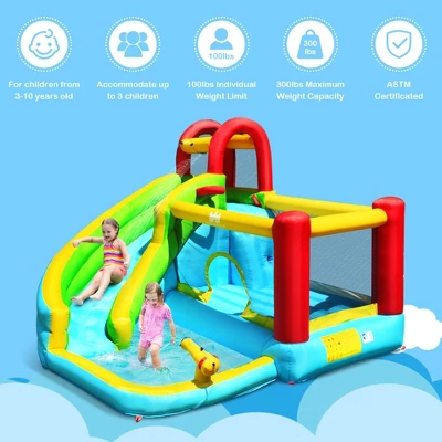 Costway Inflatable Kids Water Slide Jumper Bounce House Splash Water Pool Without Blower 5 Costway Inflatable Kids Water Slide Jumper Bounce House Splash Water Pool Without Blower - Image 5