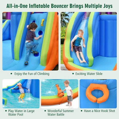 Costway 6 In 1 Inflatable Dual Slide Water Park Climbing Bouncer 4 Costway 6 In 1 Inflatable Dual Slide Water Park Climbing Bouncer - Image 4