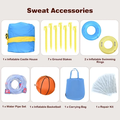 Costway 7 In 1 Inflatable Dual Slide Water Park Climbing Bouncer 9 Costway 7 In 1 Inflatable Dual Slide Water Park Climbing Bouncer - Image 9