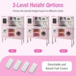 Costway Kids Pretend Kitchen Play Set Toddler Toy Wooden Chef Height Adjustable With Sounds 13 Costway Kids Pretend Kitchen Play Set Toddler Toy Wooden Chef Height Adjustable With Sounds -Costway Store GUEST ae5a8d82 56fe 4e18 9638 9d3ff8c53714