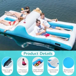 Costway Giant 4 Person Inflatable Island Lake Floating Lounge Raft W/ 130W Electric Air Pump 15 Costway Giant 4 Person Inflatable Island Lake Floating Lounge Raft W/ 130W Electric Air Pump -Costway Store GUEST aea723bc 399a 4e9c 8121 d1bb0f271af3