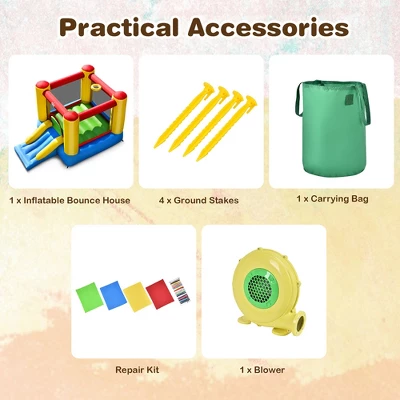 Costway Inflatable Bouncer Kids Bounce House Jumping Castle Slide W/ 480W Blower 2 Costway Inflatable Bouncer Kids Bounce House Jumping Castle Slide W/ 480W Blower - Image 2