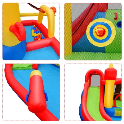 Costway Inflatable Water Slide Jumping Bounce House Bouncy Splash Park With 740W Blower 9 Costway Inflatable Water Slide Jumping Bounce House Bouncy Splash Park With 740W Blower - Image 9