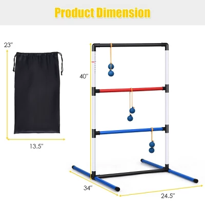 Costway Ladder Ball Toss Game Set Indoor Outdoor W/6 Bolas Score Tracker Carrying Bag 3 Costway Ladder Ball Toss Game Set Indoor Outdoor W/6 Bolas Score Tracker Carrying Bag - Image 3