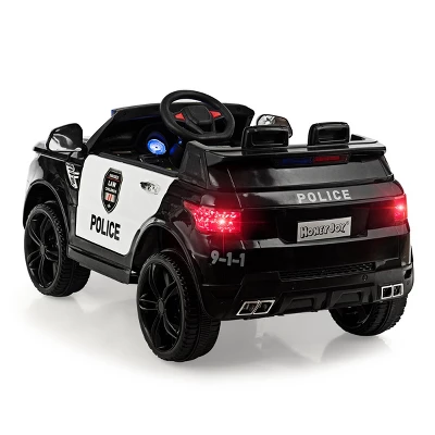 Costway Kids 12V Electric Ride On Car Police Car With Remote Control BlackWhite 7 Costway Kids 12V Electric Ride On Car Police Car With Remote Control BlackWhite - Image 7