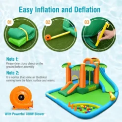 Costway Inflatable Water Slide Park Kid Bounce House W/ Upgraded Handrail & 780W Blower 13 Costway Inflatable Water Slide Park Kid Bounce House W/ Upgraded Handrail & 780W Blower -Costway Store GUEST b0ee3a2d 41d9 4afb a804 3240d550e314