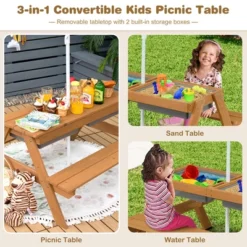 Costway 3-in-1 Kids Picnic Table Wooden Outdoor Sand & Water Table W/Umbrella Play Box Es 12 Costway 3-in-1 Kids Picnic Table Wooden Outdoor Sand & Water Table W/Umbrella Play Box Es -Costway Store GUEST b2068f4e db95 4280 b194 fb48557852c0